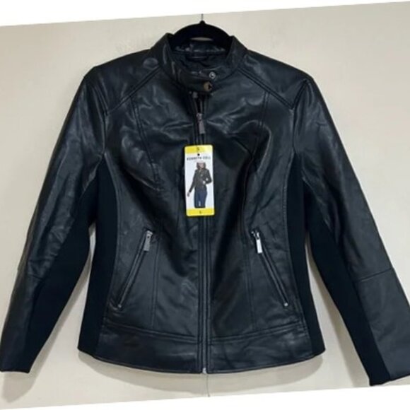 Kenneth Cole New York Jackets & Blazers - Women's Kenneth Cole Faux Leather Jacket - Black - Size Small